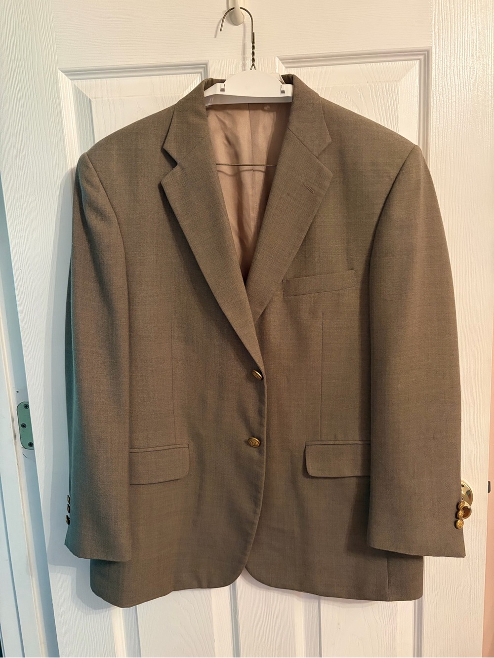 Men's Classic Single-Breasted Blazer in Olive Brown